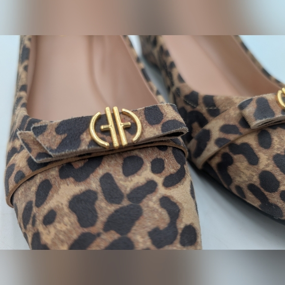 Cole Haan Leopard Signature Logo Ornament Bow Wedges- W Size 9 - Picture 9 of 12